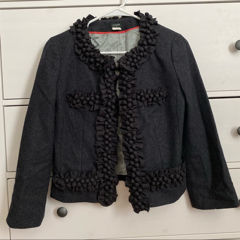 Jcrew wool blazer with bow like details